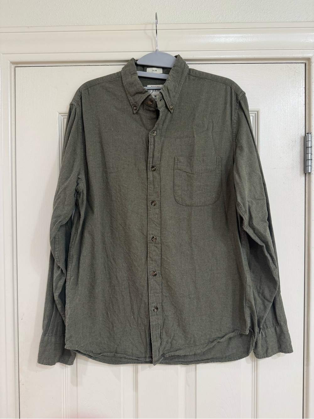 J. Crew Brushed Twill Shirt Slim Medium Olive